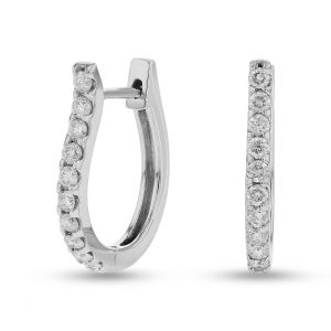 Women's 0.50 ct. Natural Round Diamonds Hoop Earrings in 14k White Gold