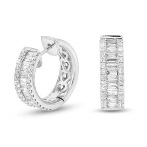 Women's 0.76 ct. Natural Diamonds Hoop Earrings in 18k White Gold