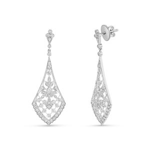 Women's 0.94 ct. Natural Diamonds Dangling Earrings in 18k White Gold