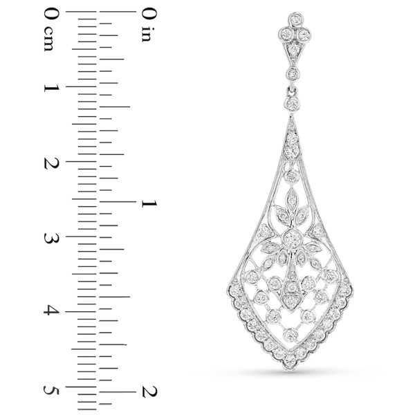 Women's 0.94 ct. Natural Diamonds Dangling Earrings in 18k White Gold - Image 2