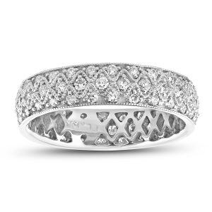 Women's 1.00 ct. Natural Round Diamonds All Around Eternity Band in 14K White Gold