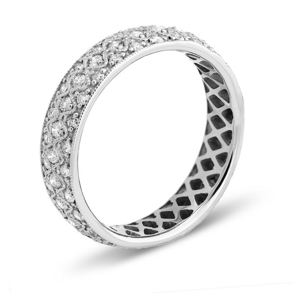 Women's 1.00 ct. Natural Round Diamonds All Around Eternity Band in 14K White Gold - Image 2