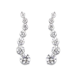 Women's 1.00 ct. Natural Round Diamonds Journey Earrings in 14k White Gold