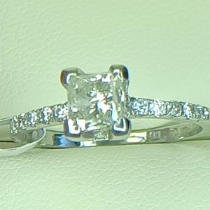 1.20 ct. Natural Diamonds Princess Cut Engagement Ring in 14K White Gold