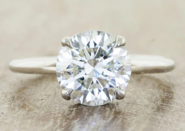 GIA 1.77 ct. Natural Round Diamond Solitaire Ring 18K White Gold