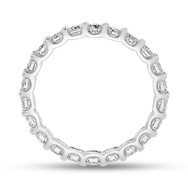 Women's 1.80 ct. U Shaped Round Natural Diamonds Eternity Ring in 14K White Gold - Image 2