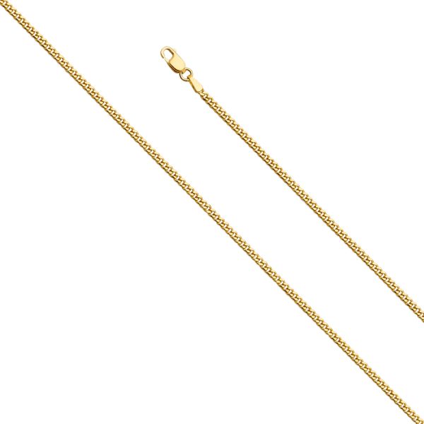 Men's 20" 2.2 mm Solid Miami Cuban Chain in 14K Yellow Gold