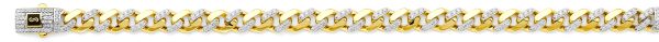 Men's 22" 6.5 mm Miami Cuban Link Necklace with Lab Diamonds in 14K Yellow Gold