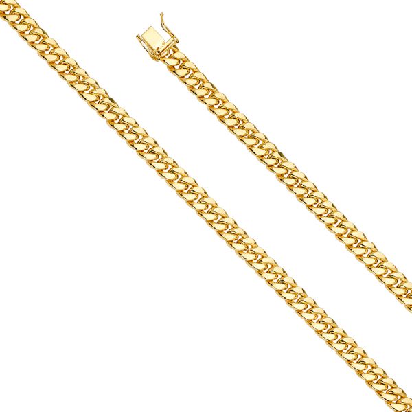 Men's 8.5" 8.0 mm Miami Cuban Link Bracelet in 14K Yellow Gold - Image 2