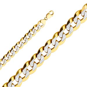 Men's 9.0" 14.0 mm Cuban Bracelet in 14K Yellow & White Gold