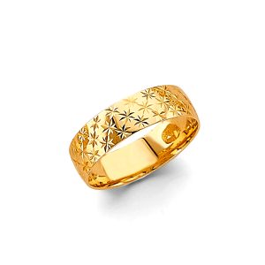 Women's 6.0 mm Designer Wedding Band in 14K Yellow Gold