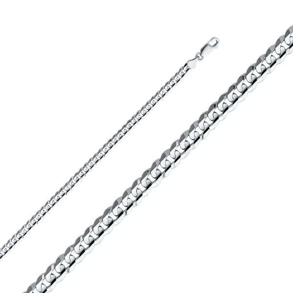 Men's 22" 4.8 mm Miami Cuban Link Necklace in 14K White Gold - Image 2