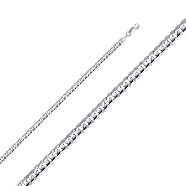 Men's 24" 4.0 mm Miami Cuban Link Necklace in 14K White Gold - Image 2