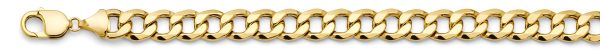 Men's 24" 10.9 mm Hollow Beveled Curb Chain in 14K Yellow Gold - Image 2