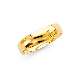 Women's 4.0 mm High Polished Wedding Band in 14K Yellow Gold