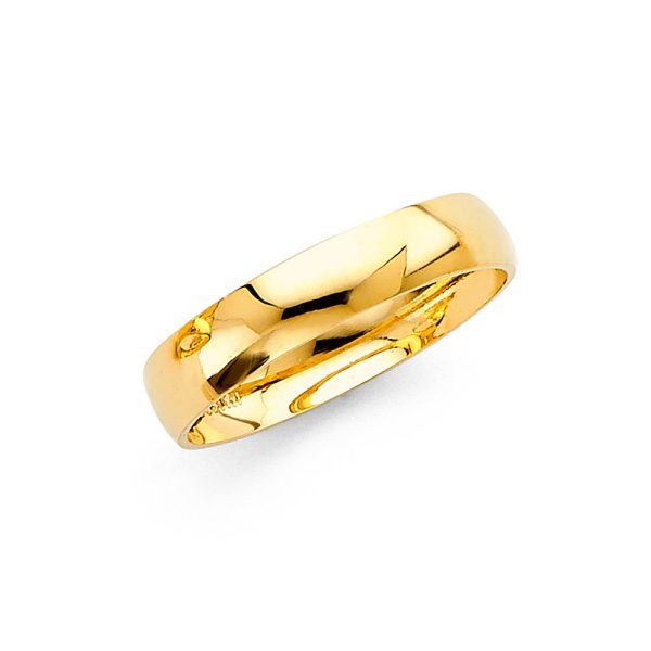 Women's 4.0 mm High Polished Wedding Band in 14K Yellow Gold