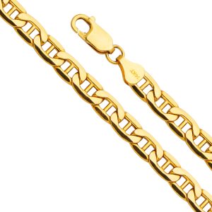 22" 6.2 mm Hollow Mariner Bevel Chain in 14K Yellow Gold
