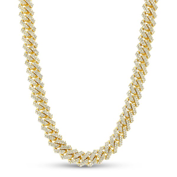 Men's 22" 18.95 ct. Natural Diamonds Miami Cuban Necklace in 14K Yellow Gold - Image 2