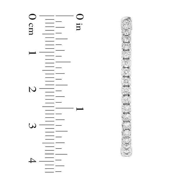 Women's 2.00 ct. Natural Diamonds Hoop Earrings in 14k White Gold - Image 2