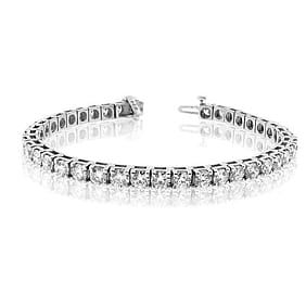 Women's 3.00 ct. Natural Round Diamonds Tennis Bracelet in 14K White Gold