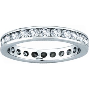 Women's 3.00 ct. Channel Set All Around Natural Round Diamonds Eternity Band in 14K White Gold