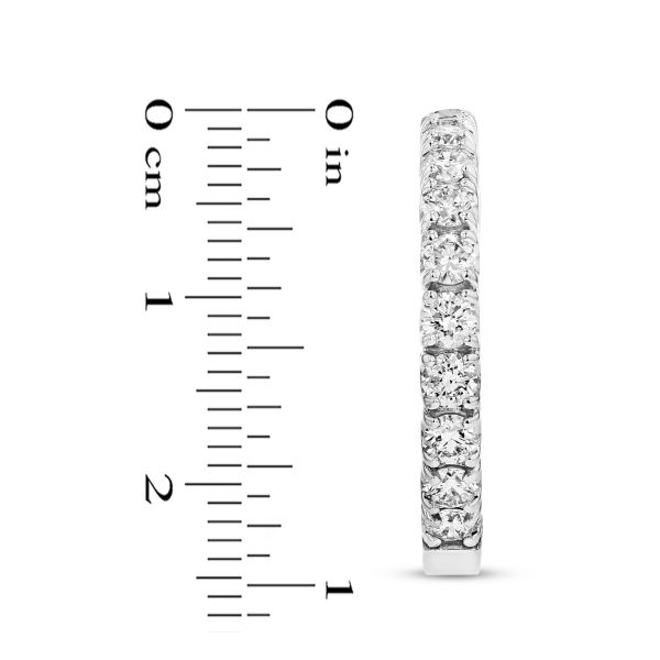 Women's 3.00 ct. Natural Round Diamonds Inside-Out Hoop Earrings in 14k White Gold - Image 2