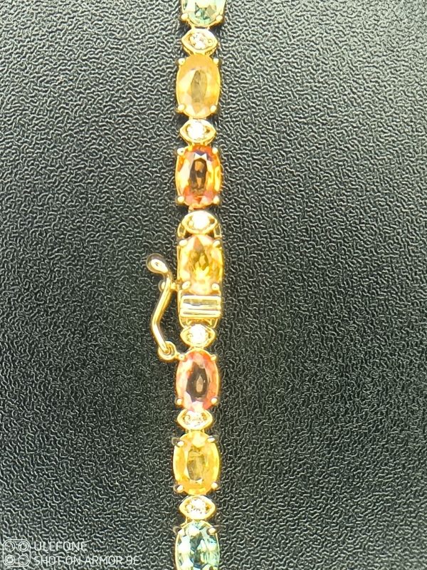 Women's 41.50 ct. Natural Ceylon Sapphires & Diamonds Necklace in 18K Yellow Gold - Image 3