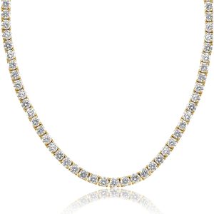 Men's 24" 43.50 ct. Natural Round Diamonds Necklace in 14K Yellow Gold