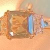 GIA 6.06 ct. Alexandrite & Half Moon Diamonds Ring in 18K White & 14K Yellow Gold - Image 3
