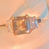 GIA 6.06 ct. Alexandrite & Half Moon Diamonds Ring in 18K White & 14K Yellow Gold - Image 6