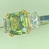 GIA 6.06 ct. Alexandrite & Half Moon Diamonds Ring in 18K White & 14K Yellow Gold - Image 4