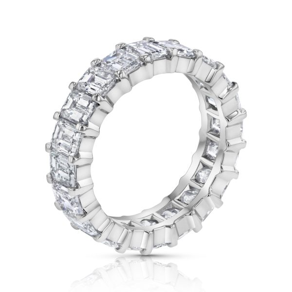 Women's 6.13 ct. Emerald Cut Natural Diamonds Eternity Band in 18K White Gold - Image 2
