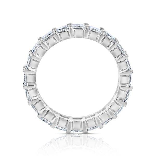 Women's 6.13 ct. Emerald Cut Natural Diamonds Eternity Band in 18K White Gold - Image 3