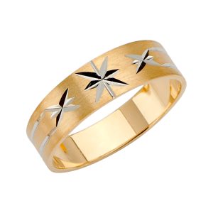 Men's 6.0 mm Designer Wedding Band in 14K Yellow & White Gold