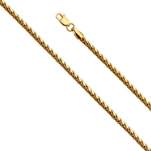 22" 2.7 mm Hollow Wheat Chain in 14K Yellow Gold