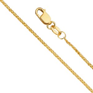 22" 1.0 mm Round Wheat Necklace in 14K Yellow Gold