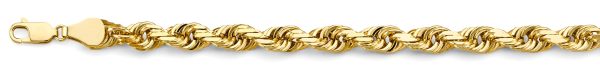 26" 7.8 mm Solid Rope Chain in 14K Yellow Gold