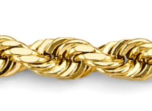 24" 6.4 mm Solid Rope Chain in 14K Yellow Gold