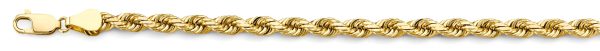 Men's 8.5" 6.4 mm Solid Rope Bracelet in 14K Yellow Gold