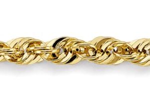 22" 4.3 mm French Hollow Rope Chain in 14K Yellow Gold