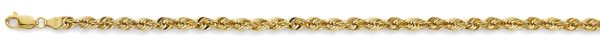 22" 4.3 mm French Hollow Rope Chain in 14K Yellow Gold