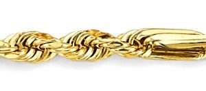 22" 3.5 mm Hollow Figaro Rope Chain in 14K Yellow Gold