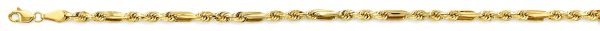 22" 3.5 mm Hollow Figaro Rope Chain in 14K Yellow Gold