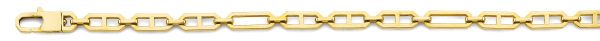 22" 6.0 mm Hollow Mariner 3+1 Chain in 14K Yellow Gold