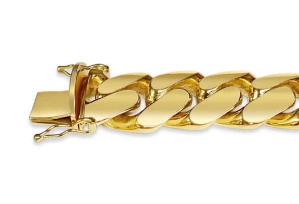 Men's 9.0" 16.0 mm Cuban Link Bracelet in 14K Yellow Gold - Image 2
