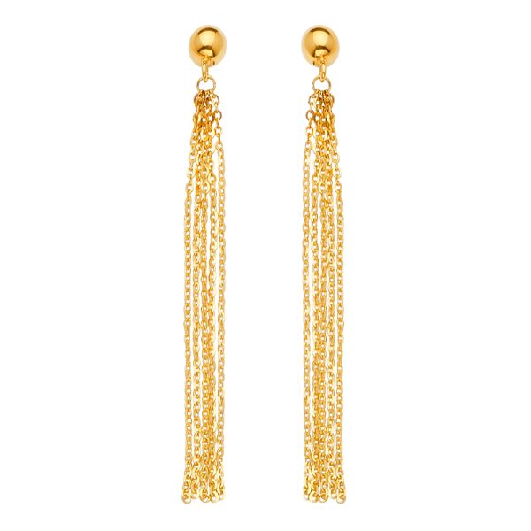 Multi Dangle Earrings in 14k Yellow Gold