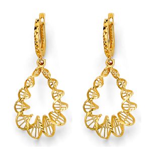 Fancy Hanging Twist Earrings in 14K Yellow Gold