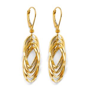 Hanging Hollow Tube Earrings in 14K Yellow Gold