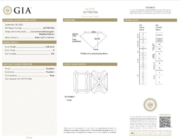 GIA 2.08 ct. Natural Radiant Cut Diamond Solitaire Ring in 14K White Gold - Image 4