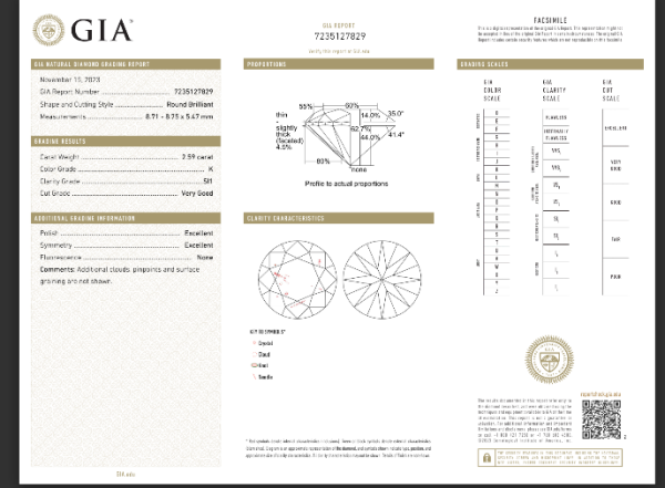 GIA 2.59 ct. Natural Round Diamond Solitaire Ring in 10K Yellow Gold - Image 5